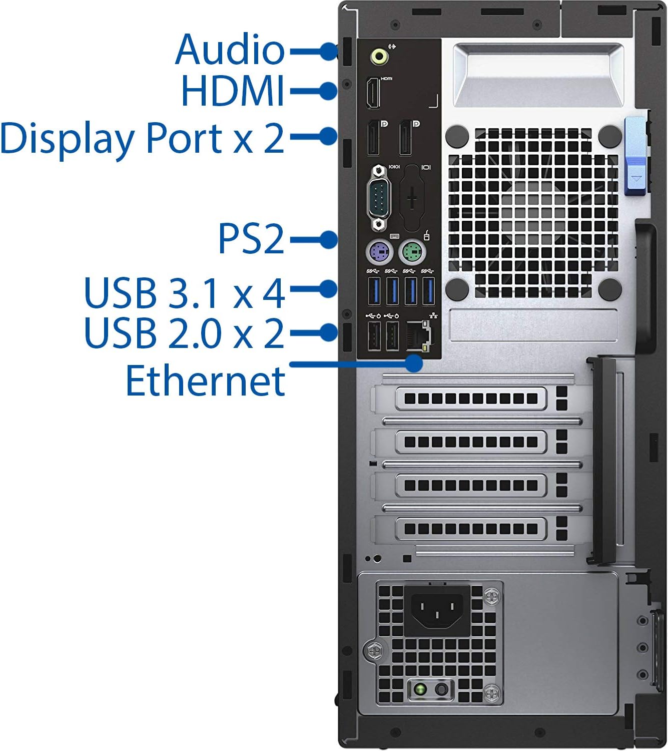 Mini-Tower Desktop PC, Intel Quad-Core i7, 8GB RAM, 256GB SSD, Windows 10 Pro R25707