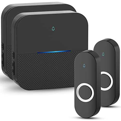 Wireless Doorbell with 2 Buttons and 2 Receivers, Waterproof, 1000ft Range Z6333
