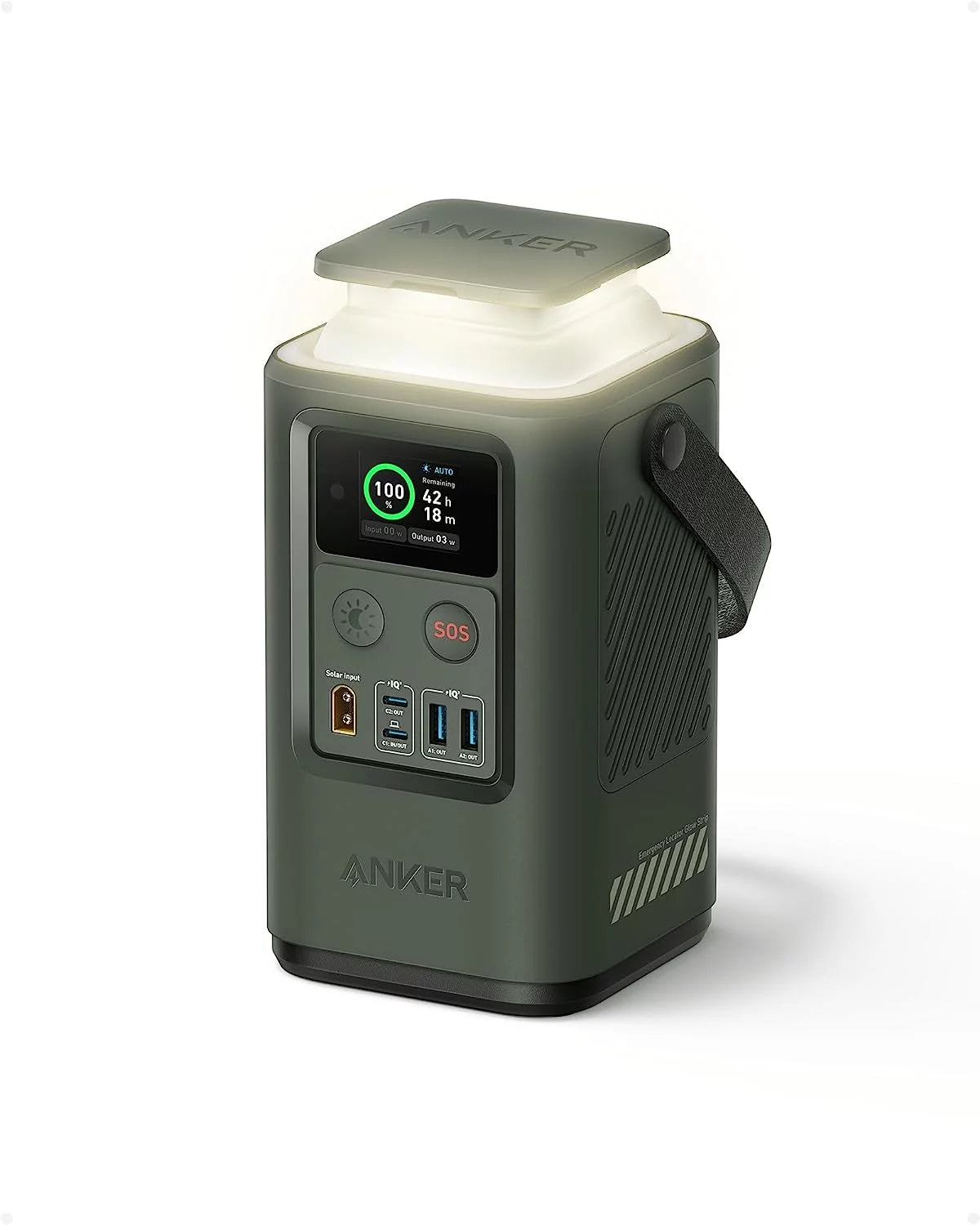 Anker Power Bank (PowerCore Reserve 192Wh), 60,000mAh LiFePO4 Portable Charger with Smart Digital Display, Retractable Auto Lighting and SOS Mode, 60W Portable Power for Outdoor Camping and Emergency