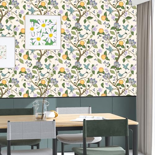 Vintage Beige Floral Peel and Stick Wallpaper K193184