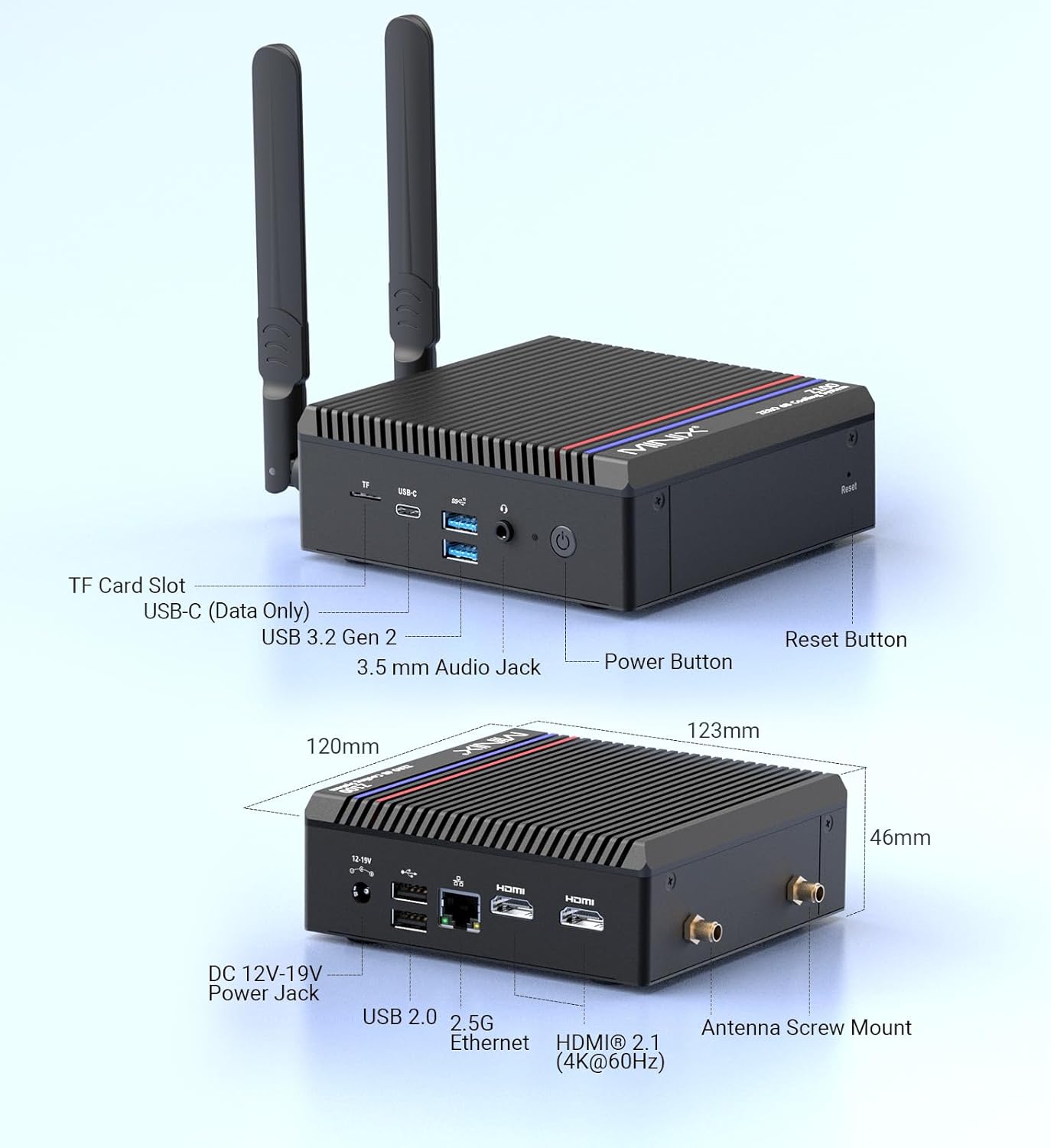 Fanless Mini PC, Intel N100, 16GB RAM, 512GB SSD, Windows 11 Pro B935