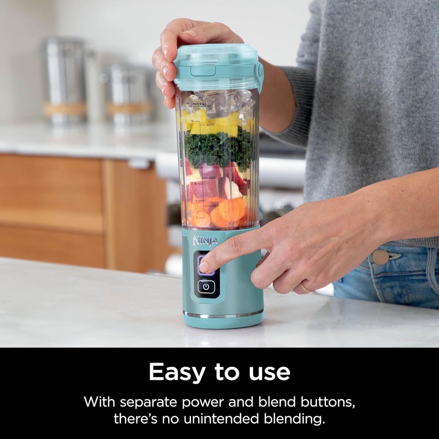 Portable Blender, Cordless, 18oz, for Shakes and Smoothies, BPA Free, USB-C Rechargeable U78248