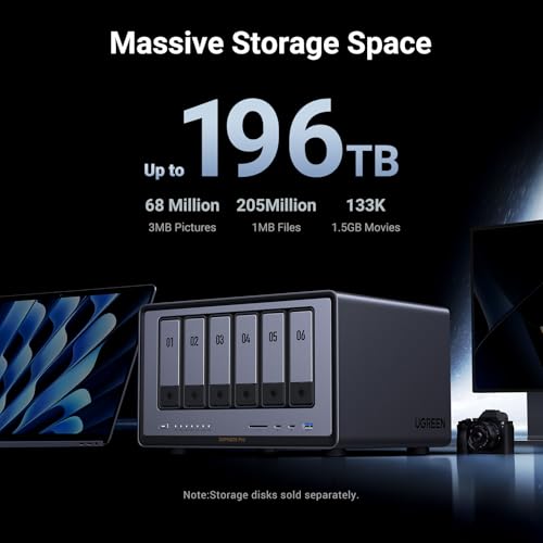 6-Bay Desktop NAS, Intel i5, 8GB DDR5 RAM, 2x 10GbE, Diskless N1598