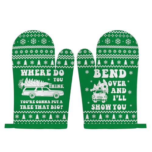 Funny Holiday Oven Mitts and Pot Holders for Kitchen Cooking Baking S2669