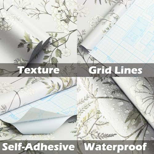 Peel and Stick Wallpaper Beige Removable Forest Tree Leaves Self Adhesive Contact Paper O4554