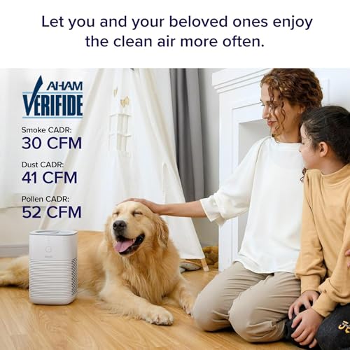 Air Purifier for Bedroom Home, 3-in-1 Filter Cleaner with Fragrance Sponge for Better Sleep, Portable S3072