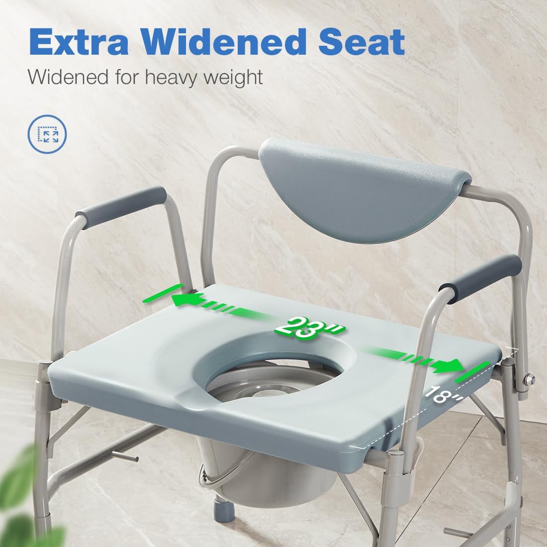 Bariatric Commode 700 LBS with Drop Arm and Extra Wide Seat L511465