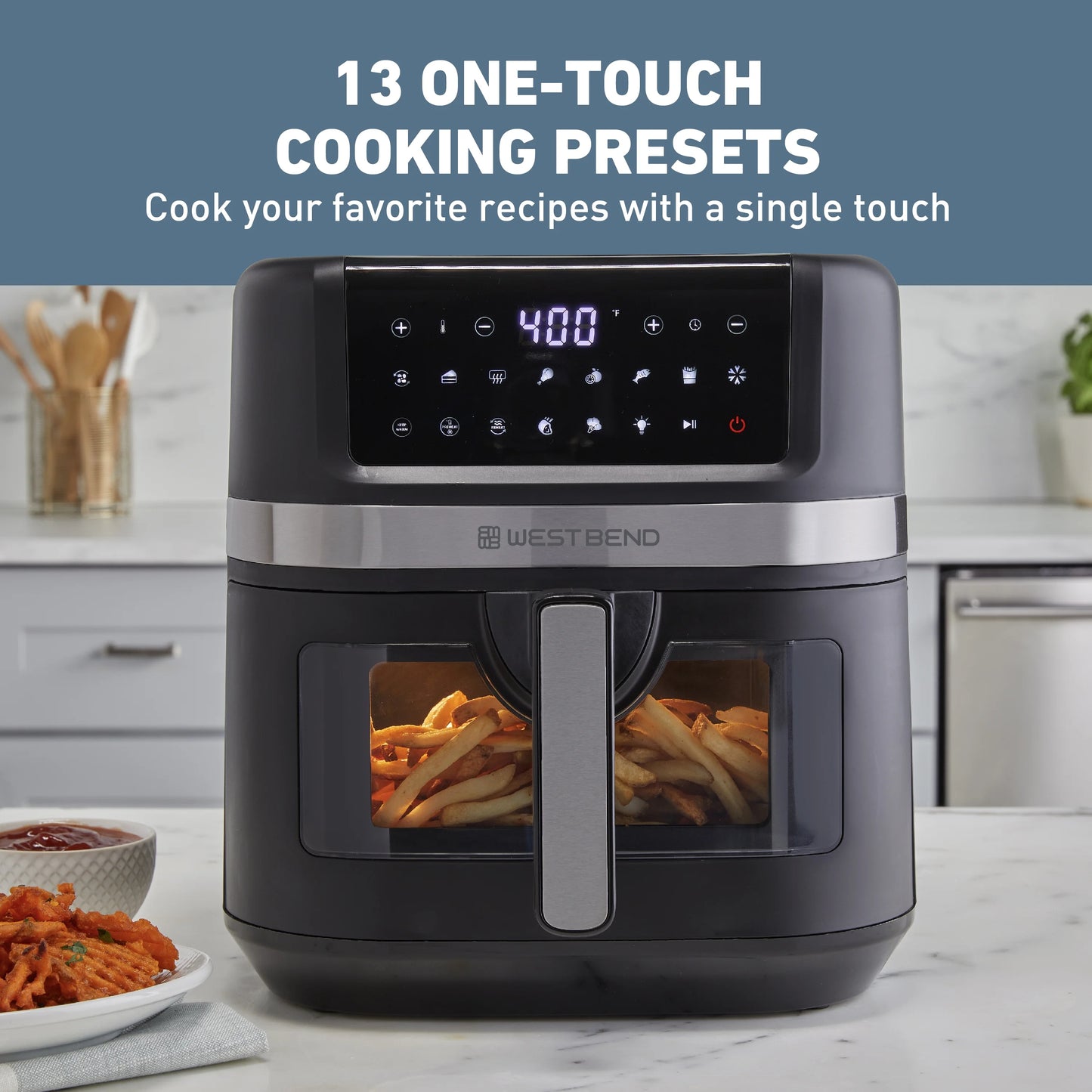 7QT Air Fryer with 13 One-Touch Presets, Black S57934