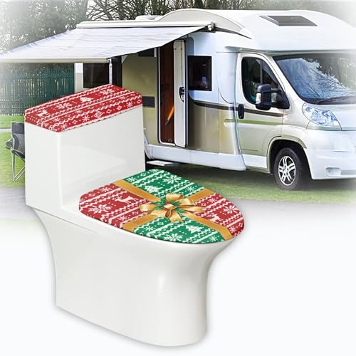 Christmas Toilet Lid and Tank Cover Set for Bathroom Decor Q334993