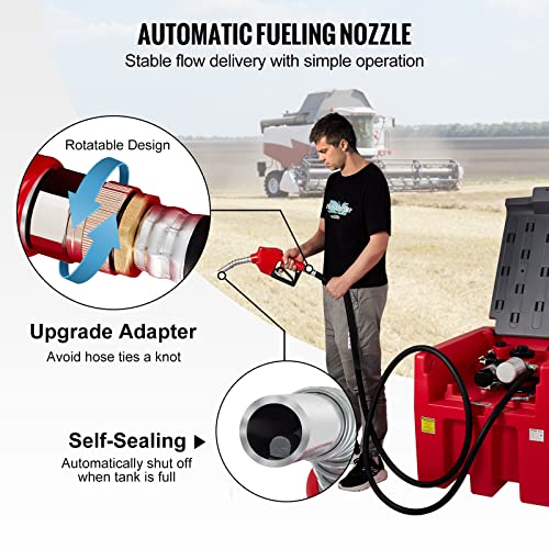 Portable Diesel Tank, 58 Gallon Capacity, 12V Electric Transfer Pump U548