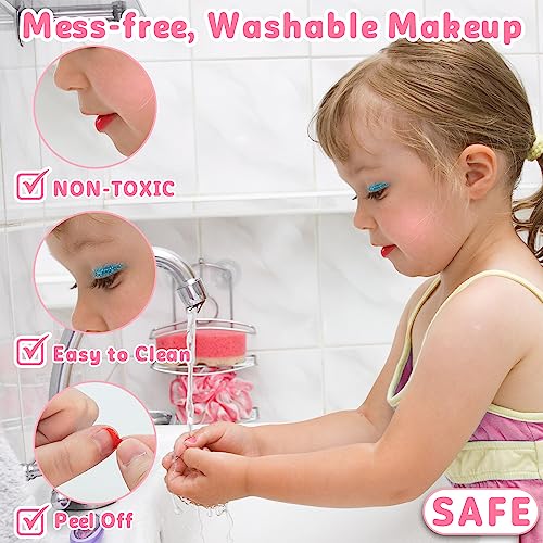 Kids Makeup Kit for Girls, Washable Play Makeup Set with Mirror I448
