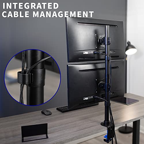 Dual Monitor Desk Mount Stand with Height Adjustment for 2 LCD Ultrawide Screens up to 34 Inches L393