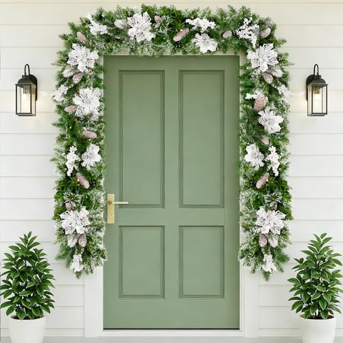 9ft Pre-Lit Christmas Garland with Pine Cones, Berries & Multicolor LED Lights B607