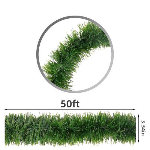 Christmas Garland 50ft Greenery Tinsel for Tree Stairs Railing R718932
