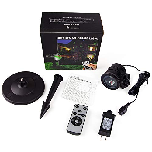 Christmas Laser Lights Outdoor Projector, Red and Green with Wireless Remote W64283