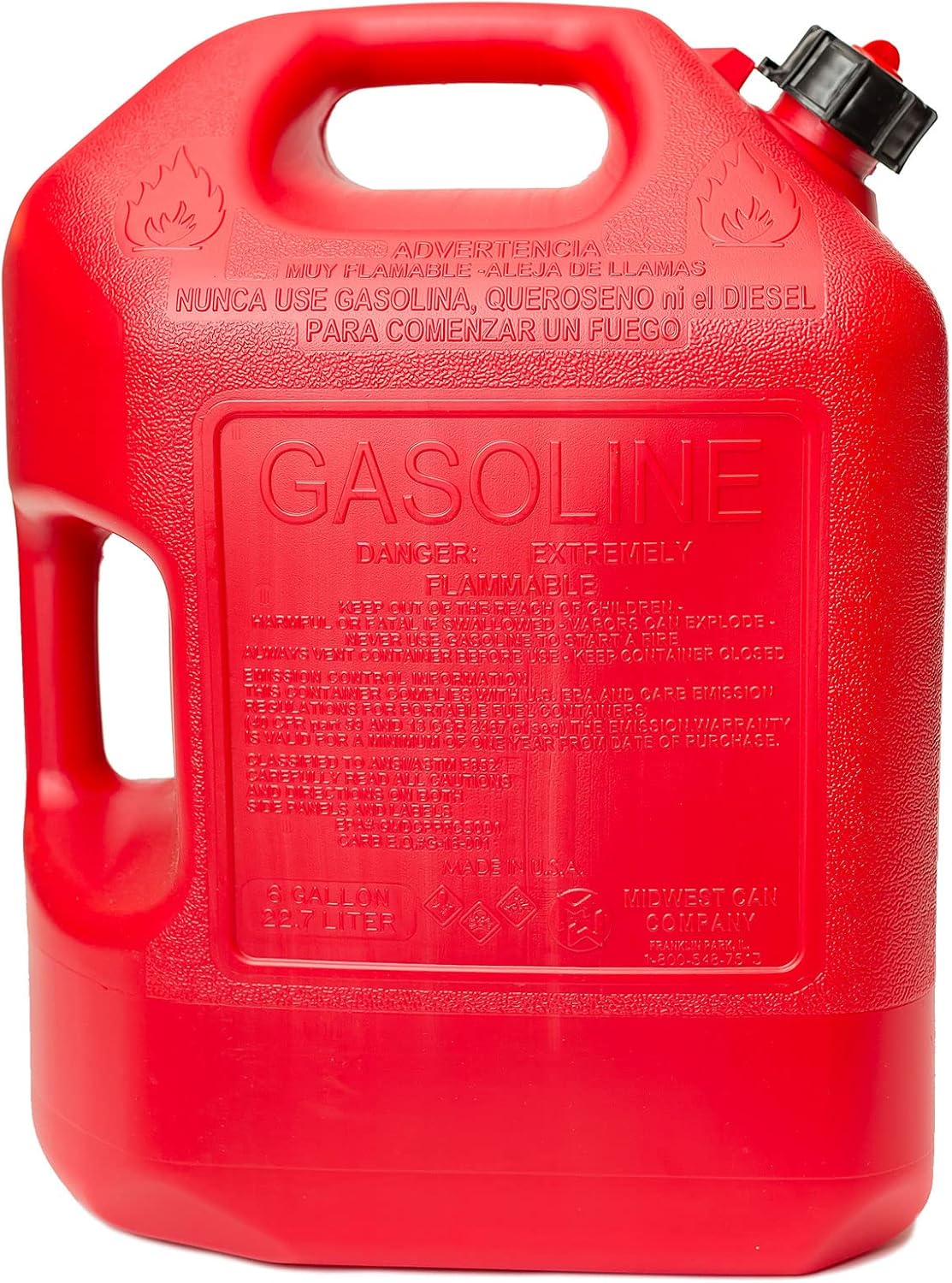 Quick Flow Auto Shut Off Gasoline Can - 6 Gallon E3605