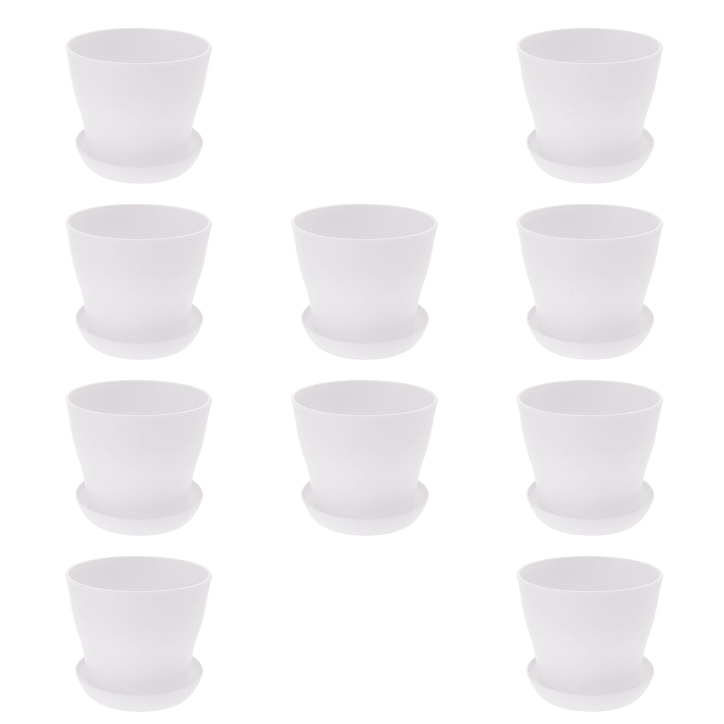 10 Pcs Flowerpot Flower Planting Pot Walkway Flower Pot 10.00X10.00X8.50CM White
