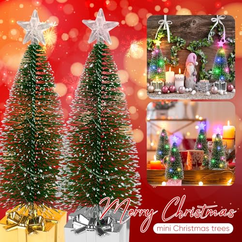 Mini Christmas Tree with Lights, 4 Pack Tabletop LED Decor C27546