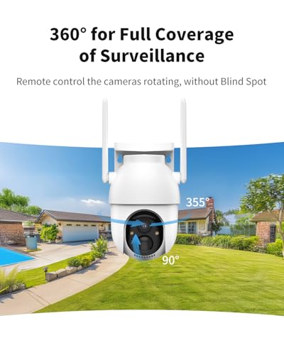 Wireless Outdoor Security Cameras 2 Cam Kit, Solar Powered, 2K Night Vision J80871