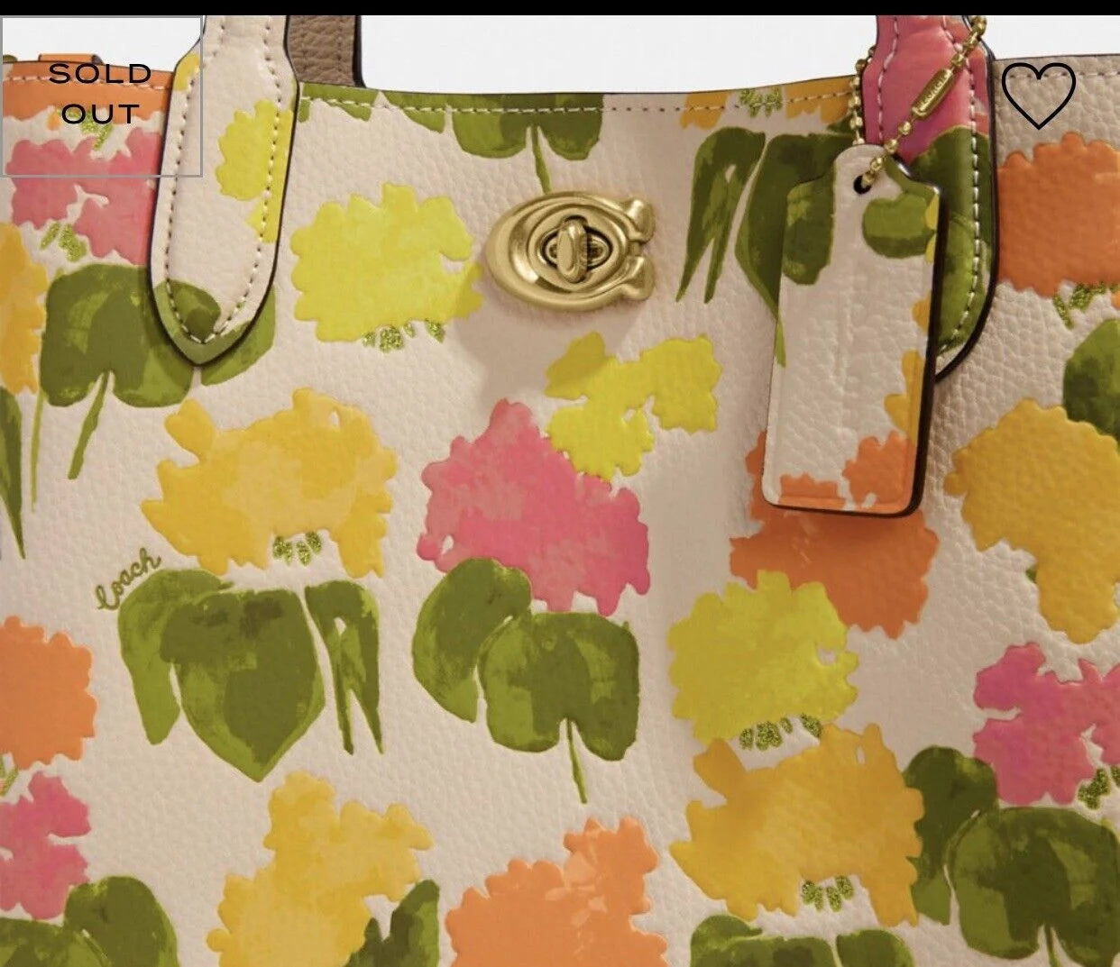 Floral Printed Leather Tote 24 Y971760