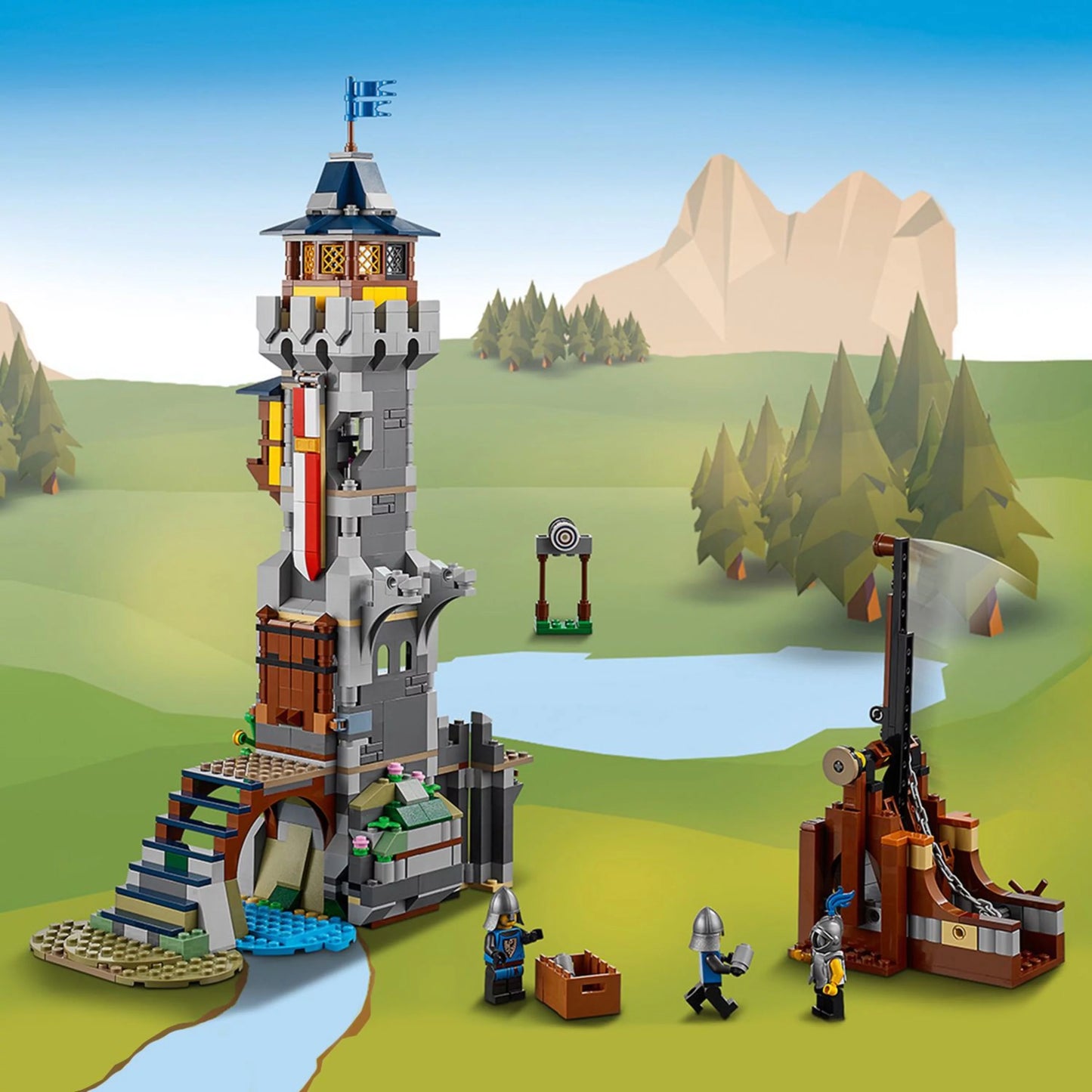 Medieval Castle 3-in-1 Building Toy with Skeleton and Dragon Figures S710