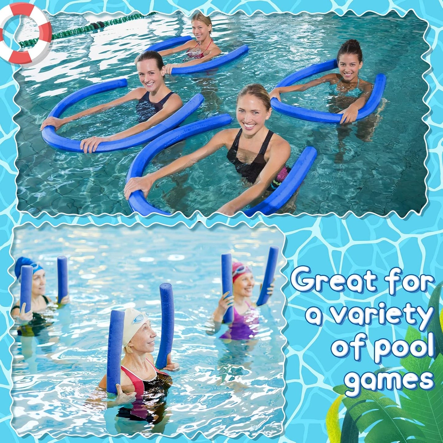 Jumbo Swimming Pool Noodle Foam 55 Inch x 3.5 Inch for Summer Adults Kids Floating Water Craft Projects, Blue E2062