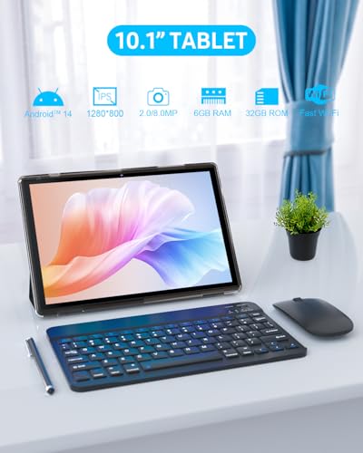 10 inch Android Tablet with Keyboard Case, Mouse and Stylus S658