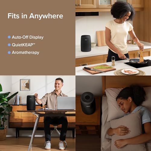 Air Purifier for Bedroom Home, 3-in-1 Filter Cleaner with Fragrance Sponge for Better Sleep, Portable S3072
