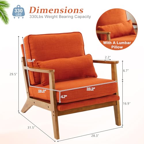 Solid Wood Accent Chair with Pillow, Set of 2, Navy Blue G399556