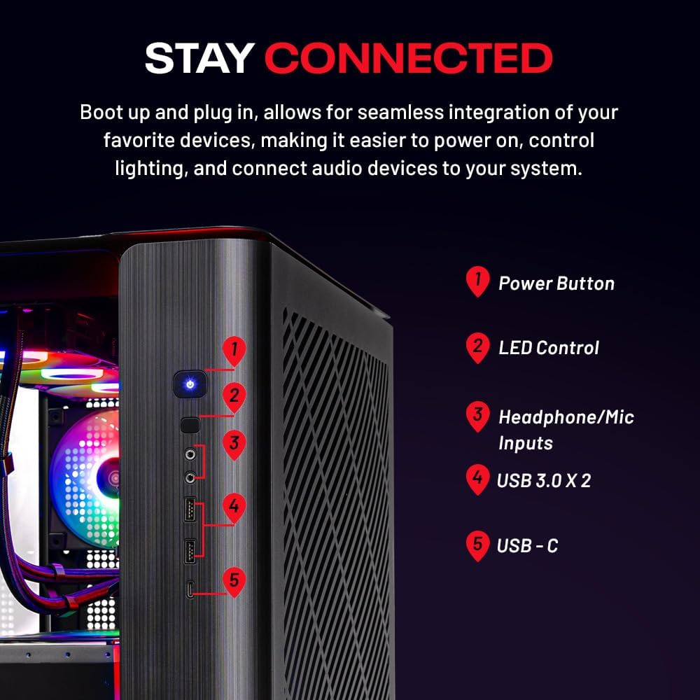 Gaming PC Desktop, Ryzen 7 7700X, RTX 4070 Ti Super, 32GB DDR5, 1TB SSD Z130