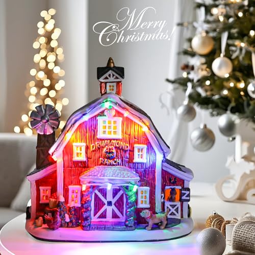 Ceramic Christmas Houses with Warm LED Light S1149