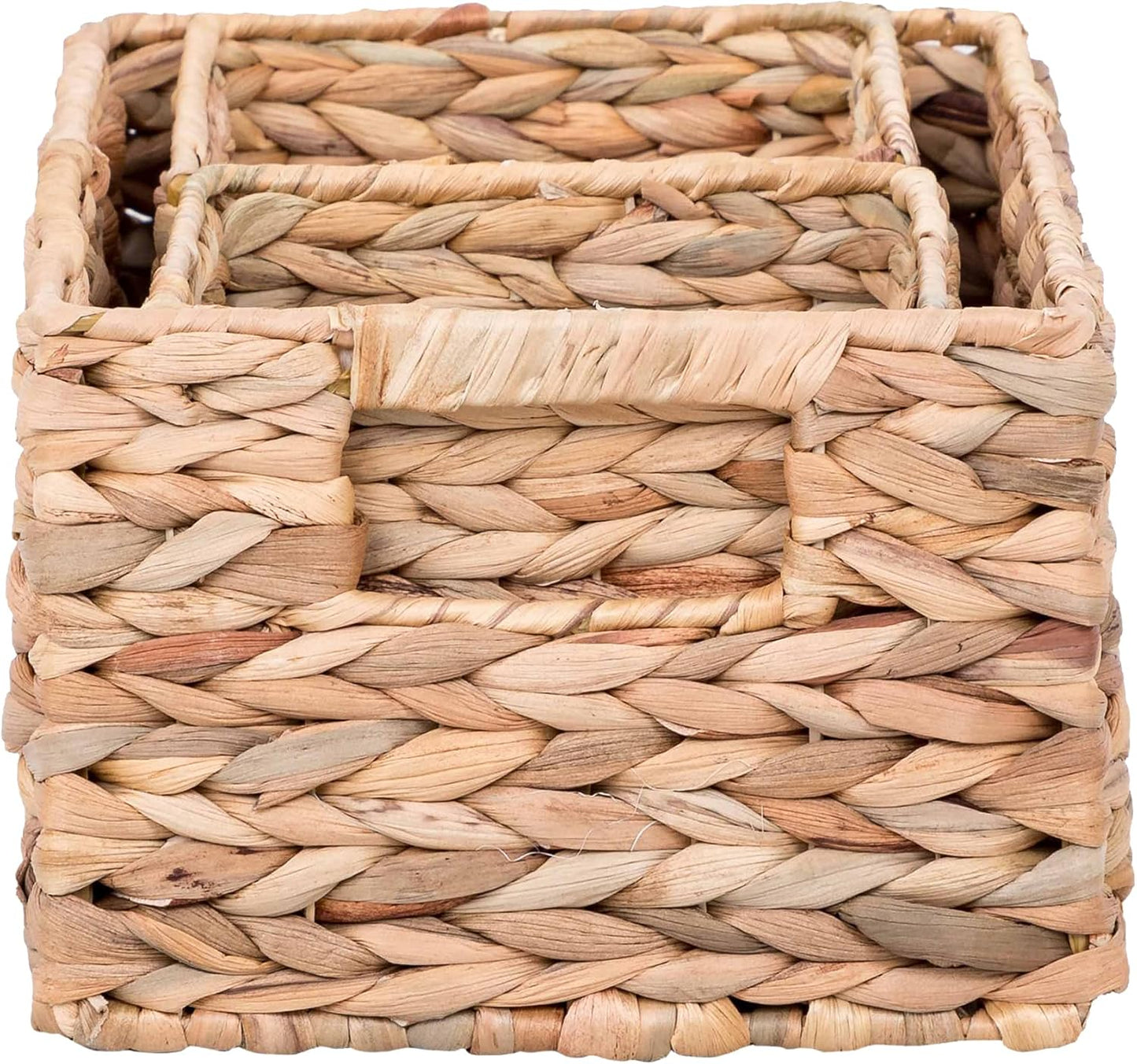 Woven Water Hyacinth Storage Basket Set of 3 H5381