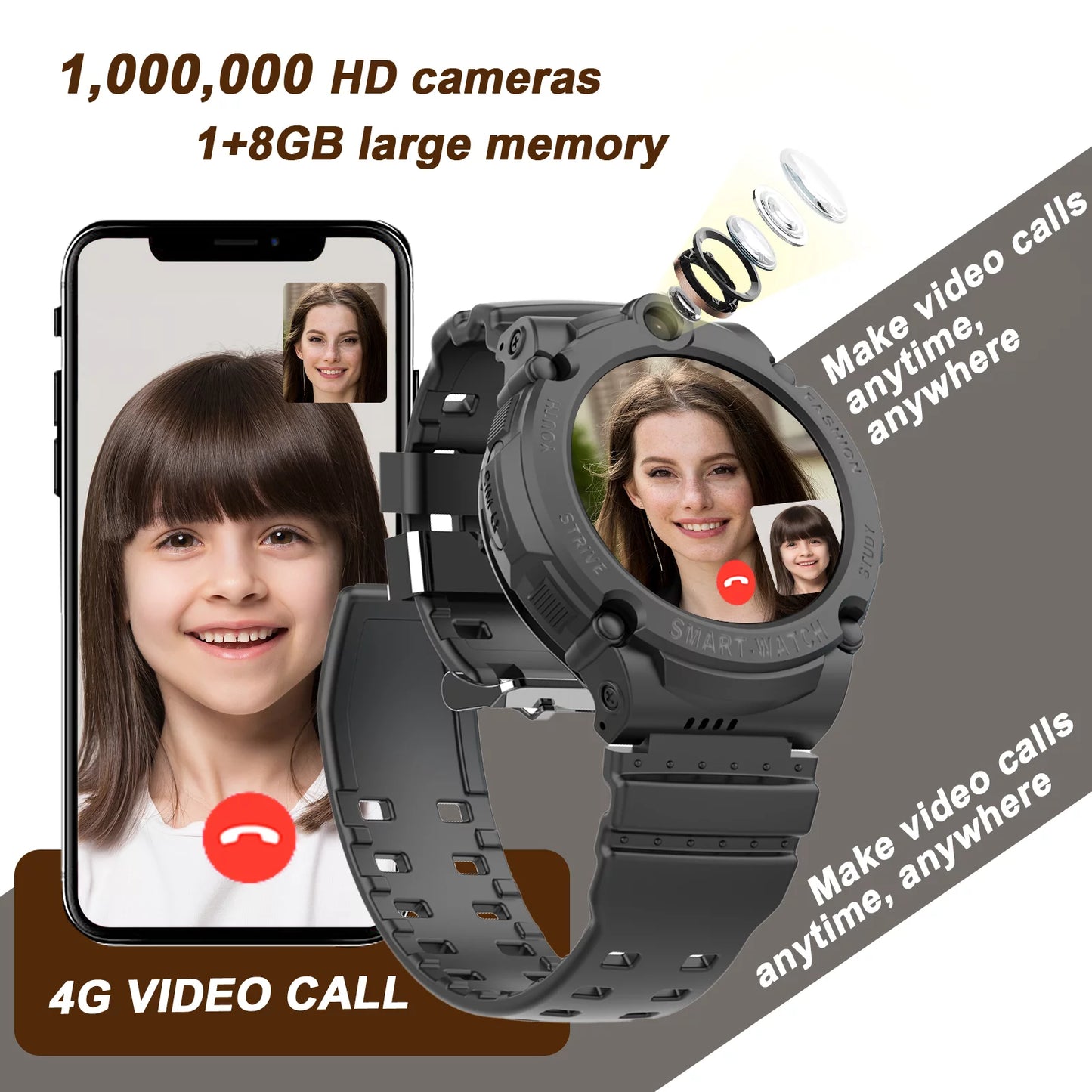 Kids Smart Watch with 4G GPS Video Call X826903