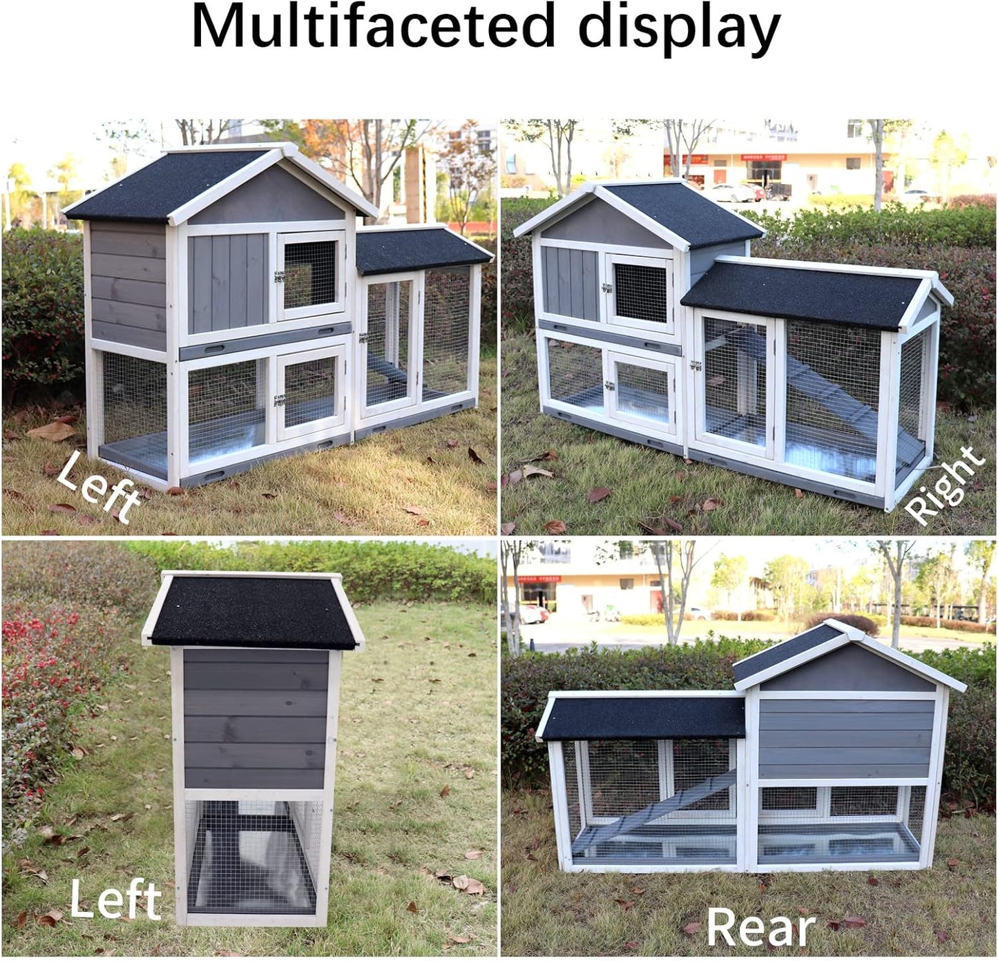 Rabbit Hutch with Run, No Leak Tray, UV Panel K6271