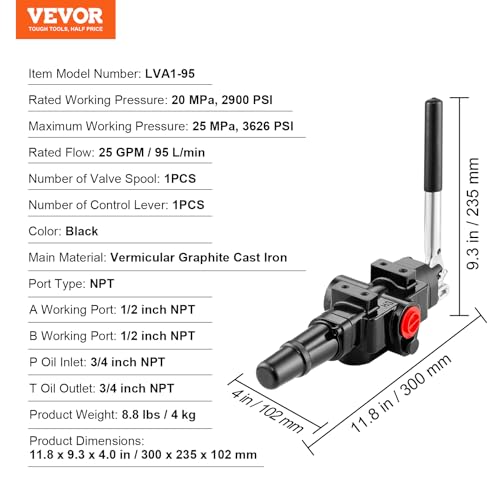 Hydraulic Log Splitter Valve, 25 GPM Directional Control Valve G7658