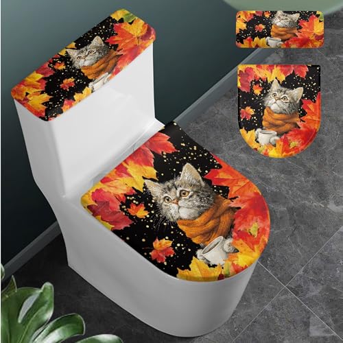 Christmas Toilet Lid and Tank Cover Set for Bathroom Decor Q334993