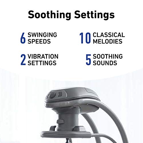 Swing and Rocker with Removable Seat and 6 Speeds for Toddler N6090