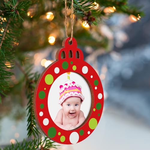24 Pcs Christmas Photo Ornament Frames for Baby First Christmas Tree Keepsake F1934