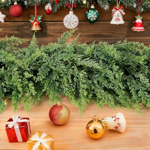 Real Touch Cedar Garland 9 ft for Mantle, Stairs, Fireplace Y971