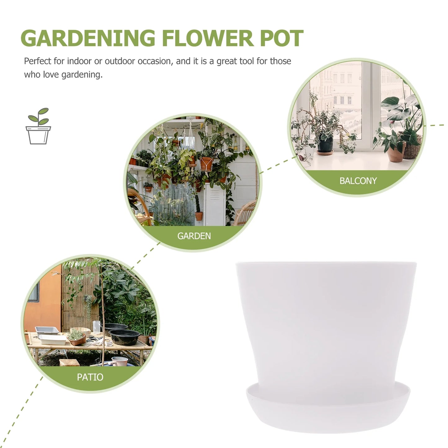10 Pcs White Flowerpot for Planting and Walkway V791
