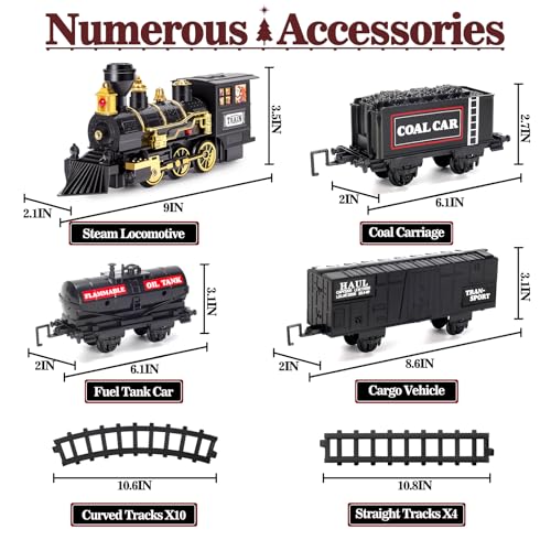 Christmas Train Set with Steam, Lights and Sounds for Kids R63523