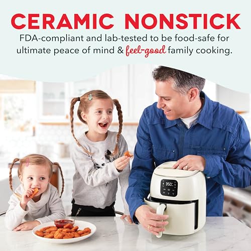Electric Air Fryer Oven, 2.6 Qt., Grey, Compact Digital, 1000-Watt O882