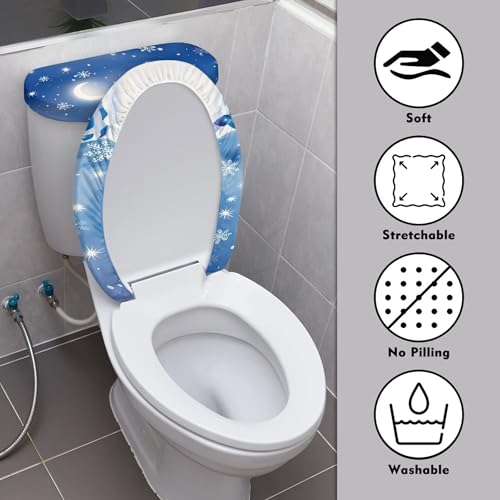 Christmas Toilet Lid and Tank Cover Set for Bathroom Decor Q334993