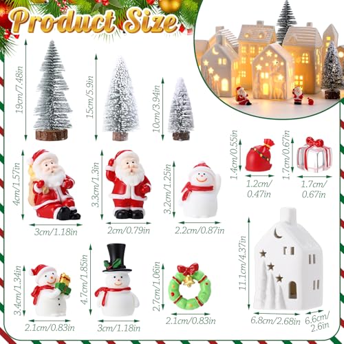 LED Ceramic Christmas Village Set with Light Up Houses and Figurines E593038