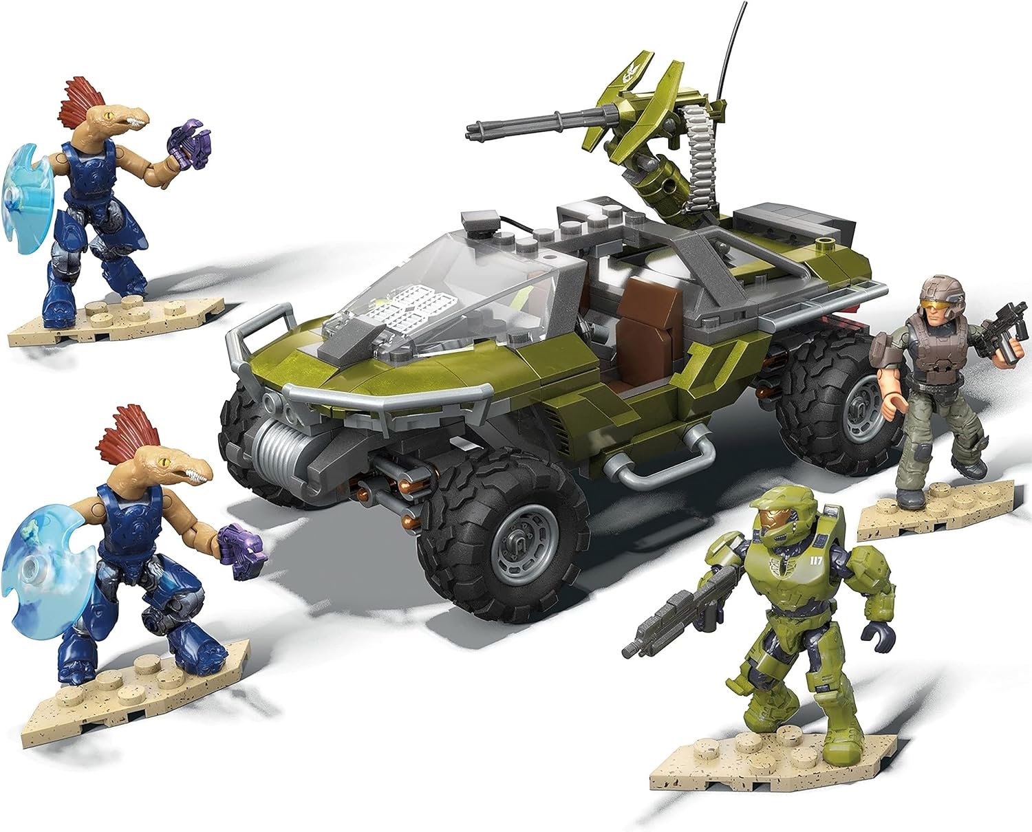 Mega Construx Halo Warthog Rally Vehicle Halo Infinite Construction Set with Master Chief Character Figure, Building Toys for Kids