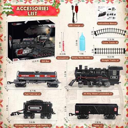 Remote Control Train Set with Lights and Sounds for Kids S368833