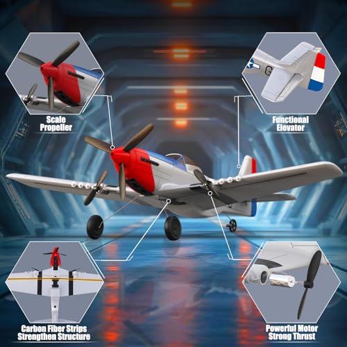 RC Plane 3 Channel Remote Control Airplane Fighter Toy, 2.4GHz 6-axis Gyro, Easy to Fly for Adults Kids Beginners Q215470