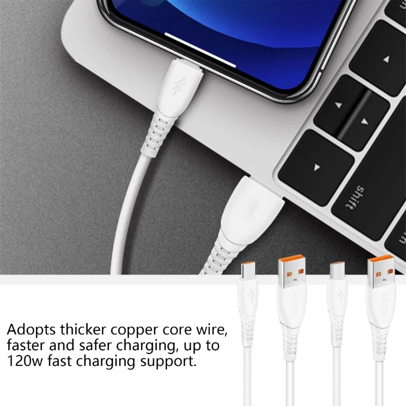 USB to Type C/Micro USB Data Cable, 6A Fast Charging M543