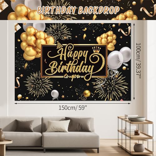 Rose Gold Birthday Party Decorations with Backdrop and Balloon Arch Kit O943