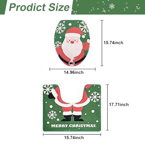 Christmas Bathroom Rugs with Toilet Seat Cover Non Slip U Shaped E561049